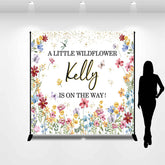 Lofaris Custom Name A Little Wildflower Baby Shower Backdrop